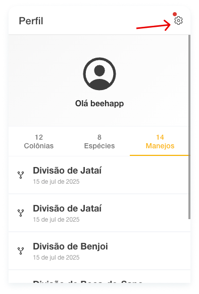 Excluir conta passo 1